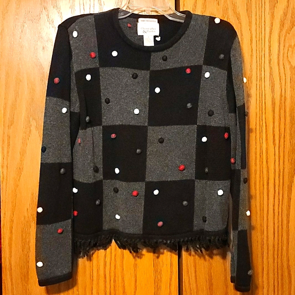 Fringed Sweater with Hand Embroidery